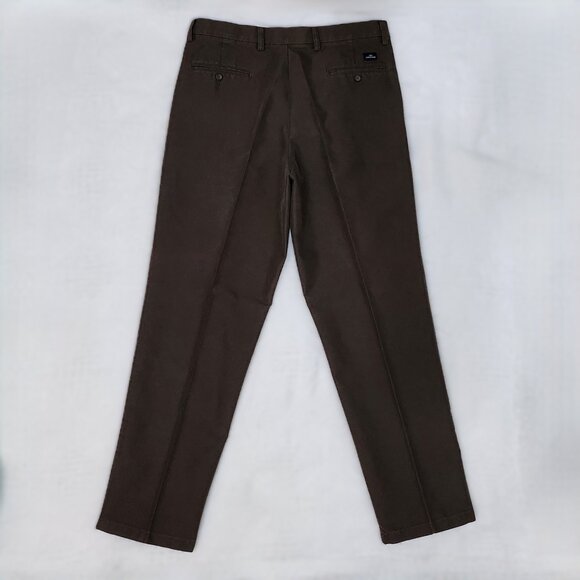 Chocolate Brown Pleated Trousers for Men - Picture 3 of 9